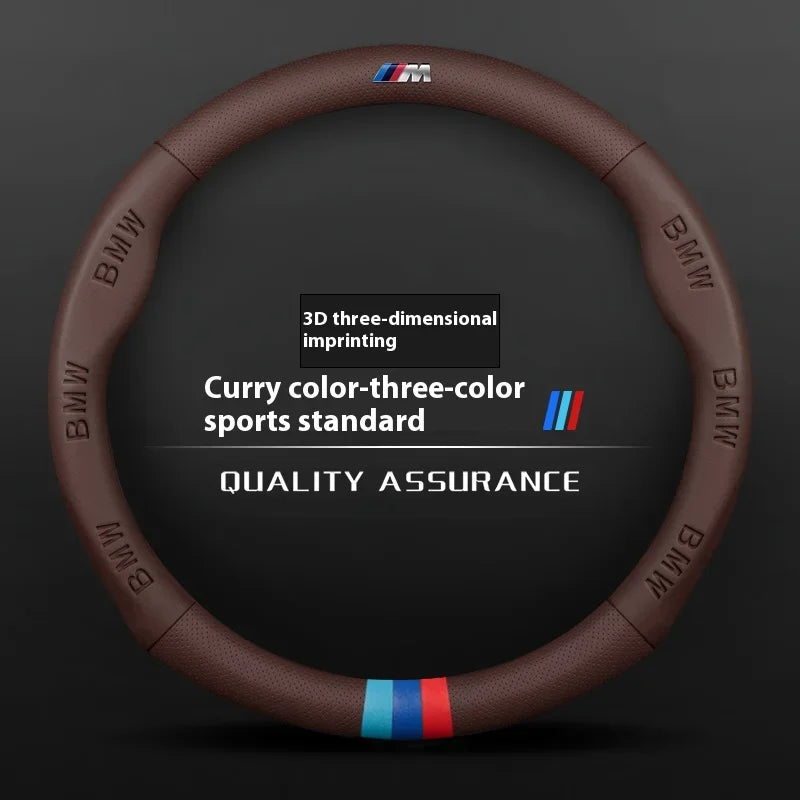 Car 3D Embossing Ventilate Steering Wheel Cover For BMW M Power M3 M4 M5 E36 E39 E46 E60 E90 F10 F15 F20 F25 F30 G30 X1 X3 X5 X7