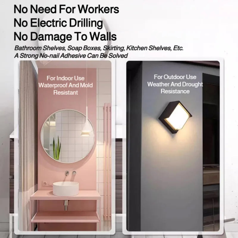 No Drill Strong Adhesive for Tile Wall and Metal Shelf Fast Drying White Latex Glue for Home Use Wall Mounting Bonding Solution