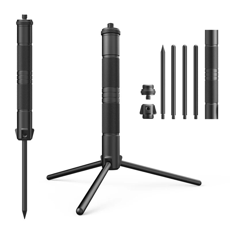 New Aluminum Lantern Stand Camping Lamp Pole Foldable Light Support Holder Lamp Bracket Camera Phone Tripod Stand For Picnic