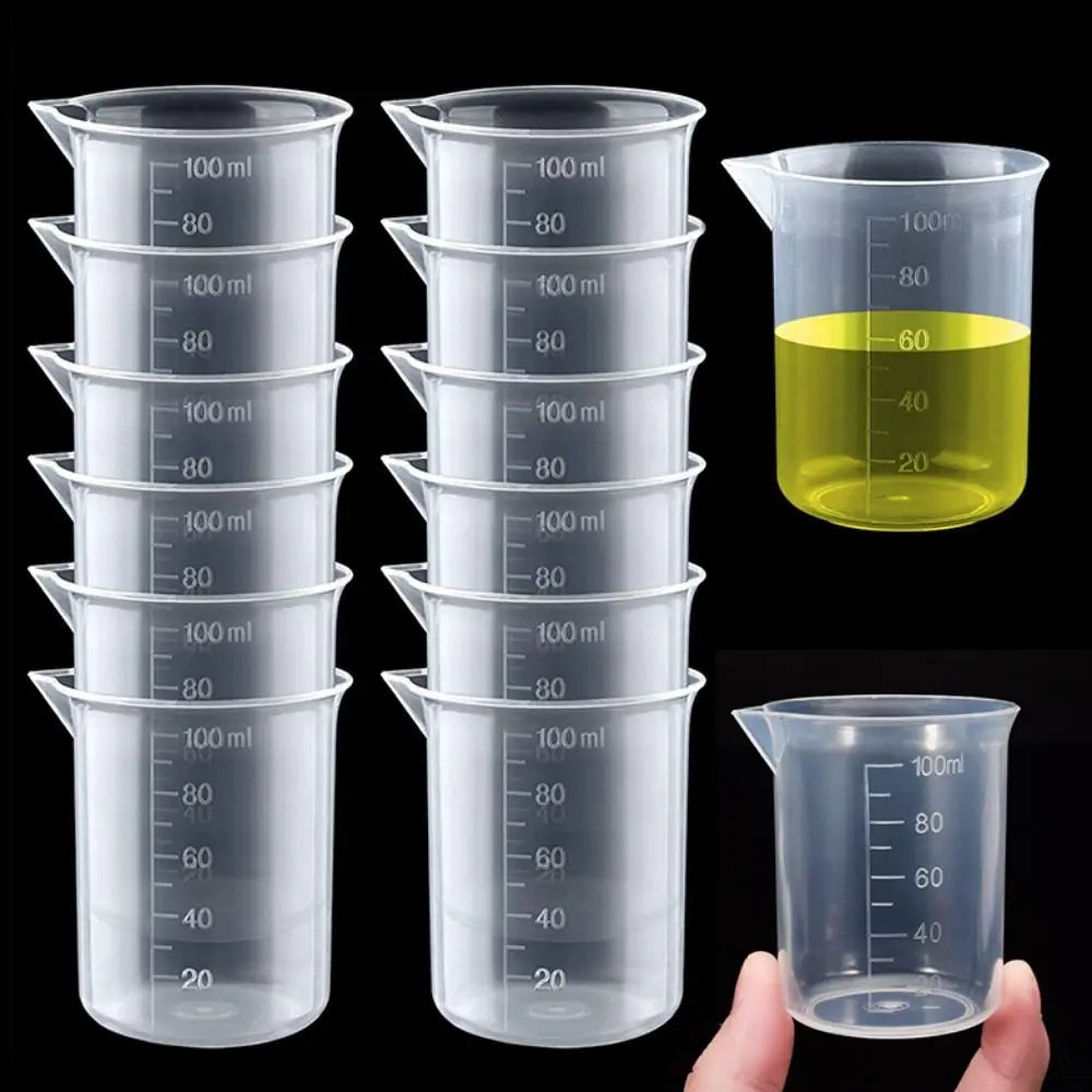 Portable Reusable Thickened Plastic Transparent for Kitchen Laboratory Test Mixing Cups Measuring Cup Graduated Cylinder Beaker