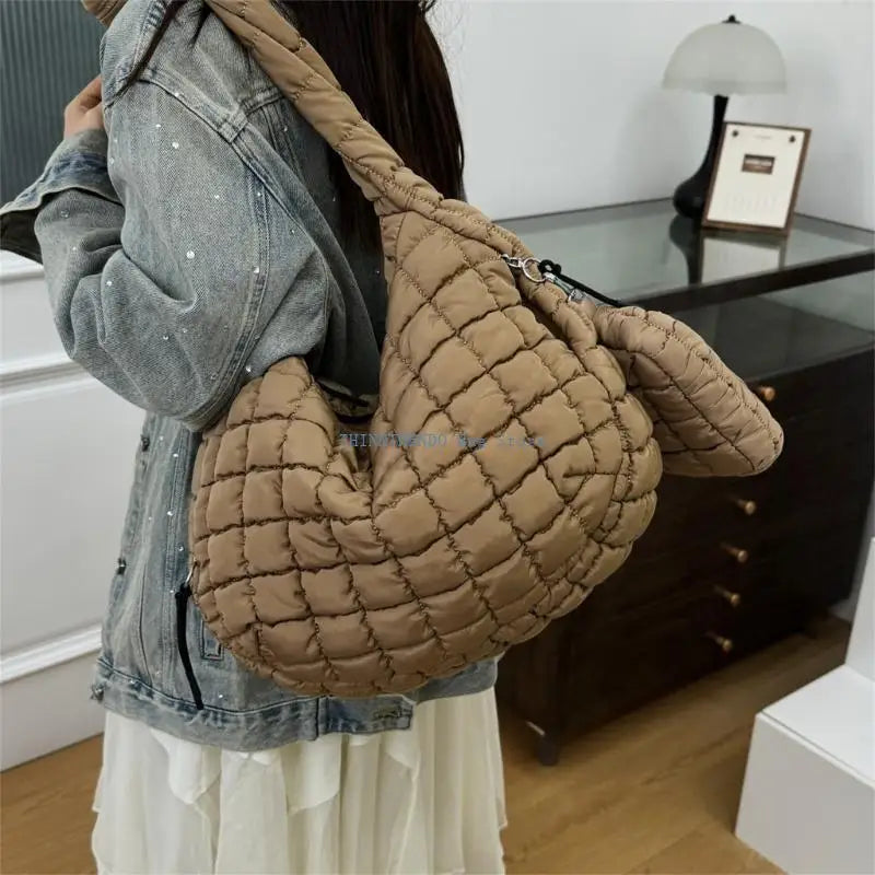 340D Quilted Puffer Bag Set for Women Lightweight Spacious Crossbody Satchel Purse