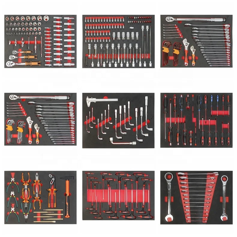 Srunv 283pcs Professional Tool Trolley With Hand Tools Mechanical Workshop Tool Cabinet