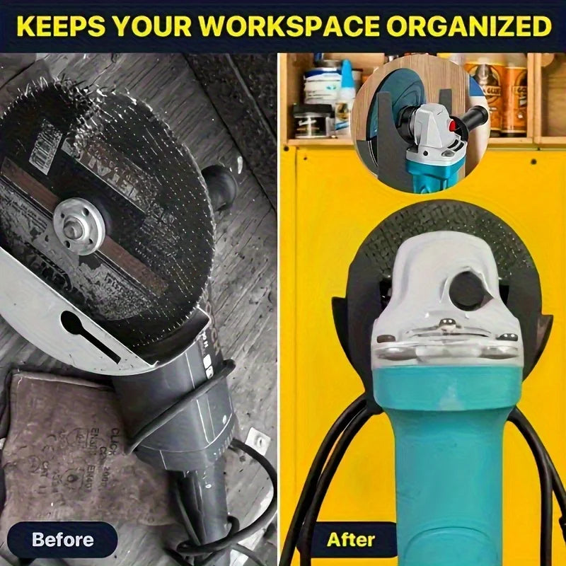 1/2 Pcs Heavy-Duty Wall-Mounted Storage Rack,Suitable for 5 Inch Angle Grinder, Cutter and Polishing Tools -Space-Saving Design