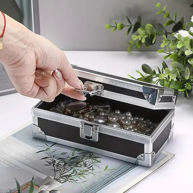 Portable Aluminum Tool Boxes Silver Metal Safety Equipment Cases Instrument Storage Case Cash Jewelry Organizers Rugged Toolbox