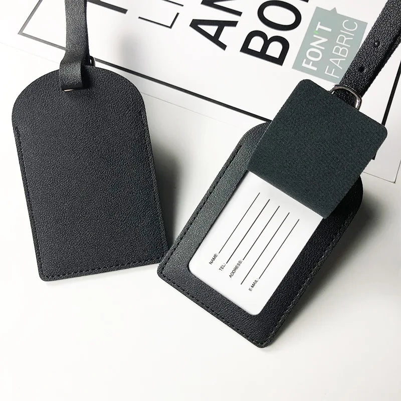 Free Custom Name Luggage Tag Set Fashion Soomth PU Leather Ticket Passport Holder Personalize Travel Purse