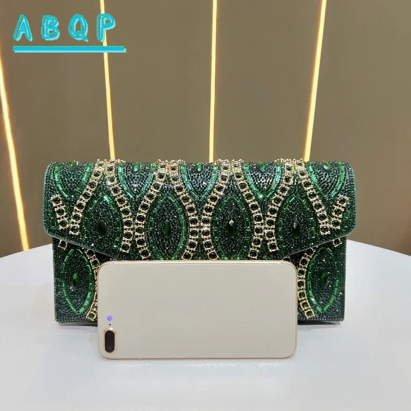 New Dinner Clutch Diamond Dinner Party Women's Shoulder Bag Luxury Brand Diamond Sparkling Fashion Women's Bag High Quality