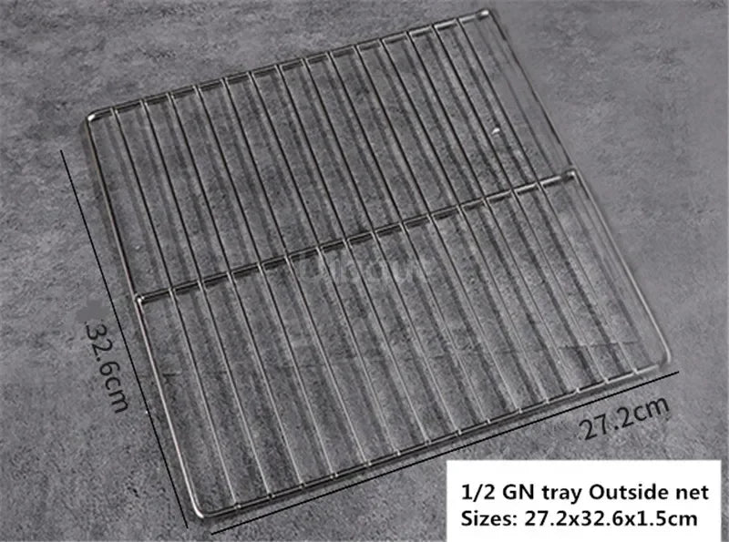 stainless steel GN tray rack BBQ Grill Meshes Oven Net Wire Steaming Kebab Barbecue Mesh Kitchen bread cold rack Baking rack