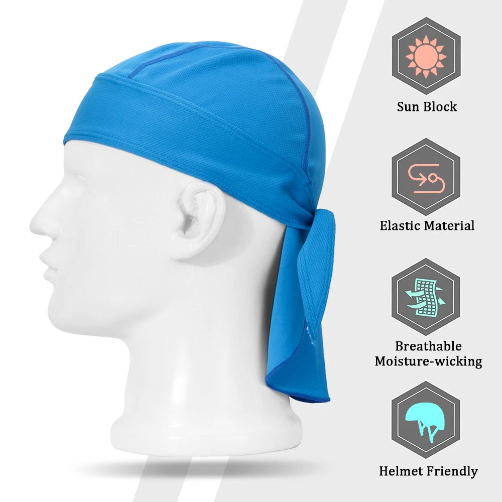 Sweat Wicking Cycling Headscarf Men Breathable Running Hiking Helmet Cover Elastic Bandana Comfortable Climbing Pirate Hat