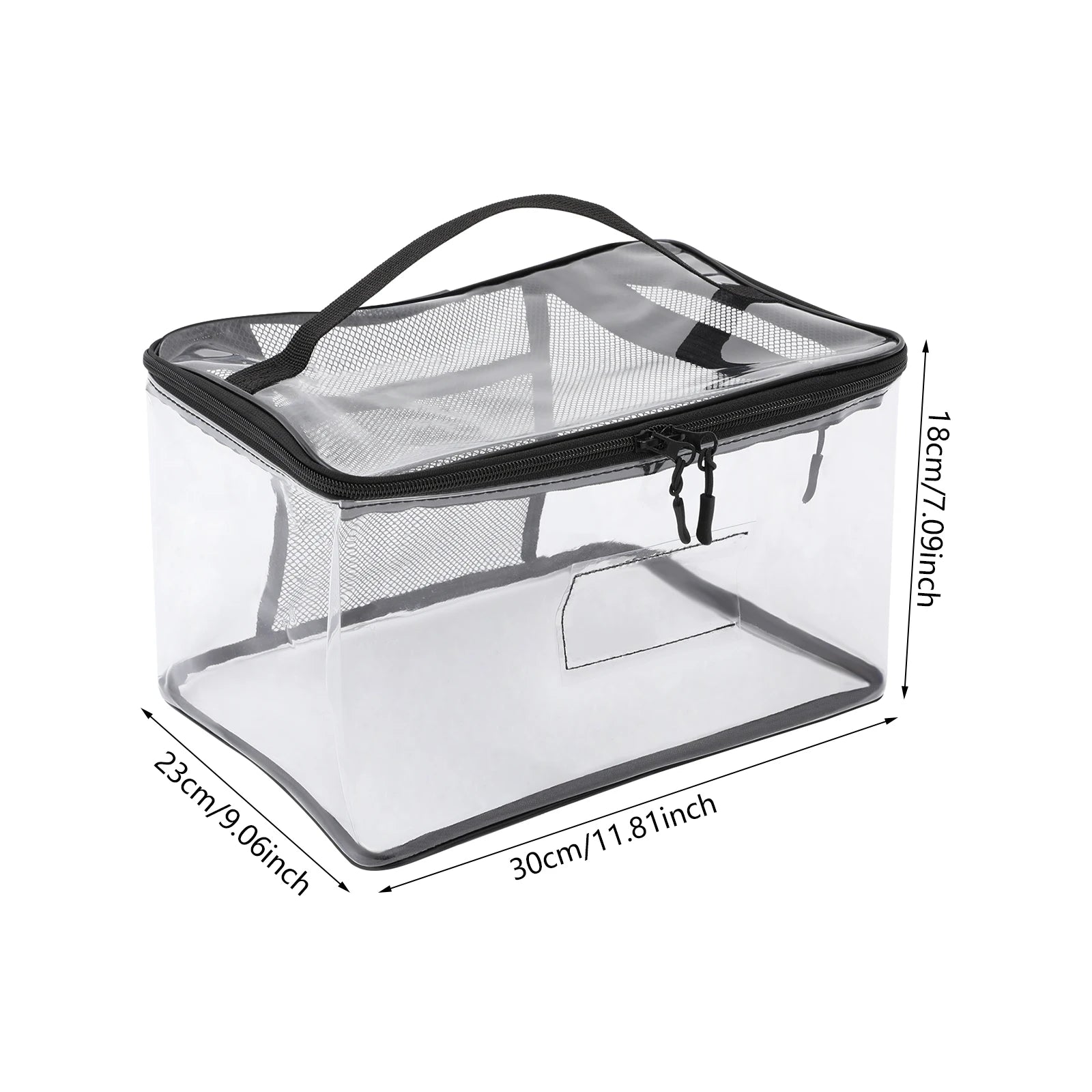 12 Pieces Large PVC Storage Bag, Transparent Black, Toy Organizer with Zipper Pockets, Game Room Storage, Travel Storage for Barbie, Blocks, Plush, Waterproof, Durable, Portable Handle, Home Closet
