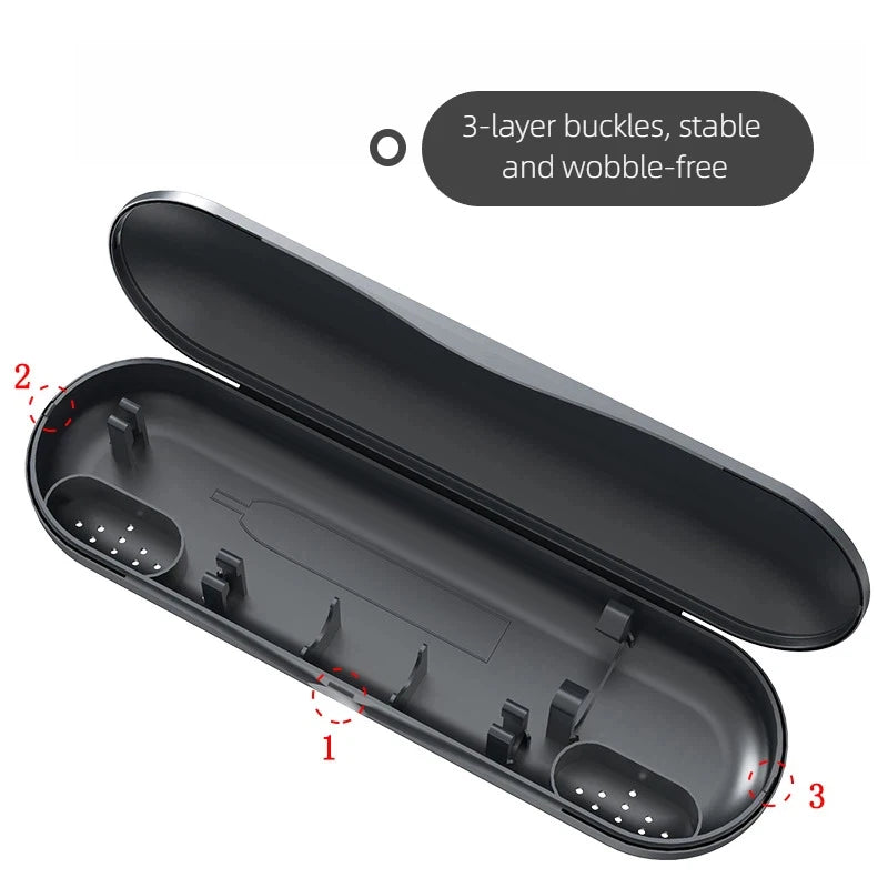 Portable electric toothbrush case, business trip and travel toothbrush storage box, universal toothbrush storage box