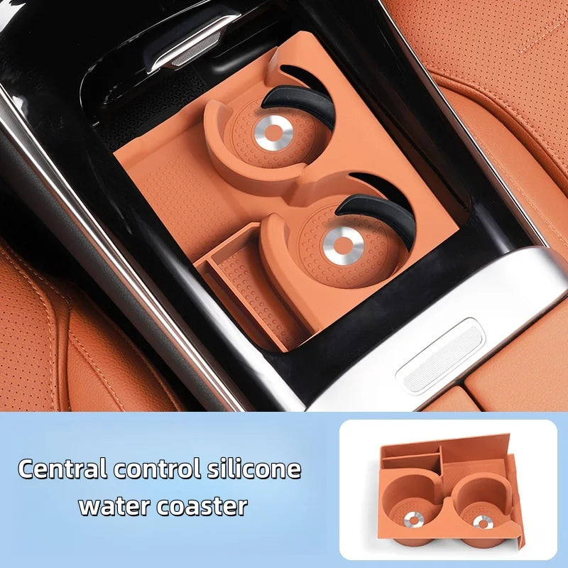 For Mercedes-Benz GLC 300 260 Cup Holder Storage Silicone Box Interior Anti-Slip Mat Car Accessories modification