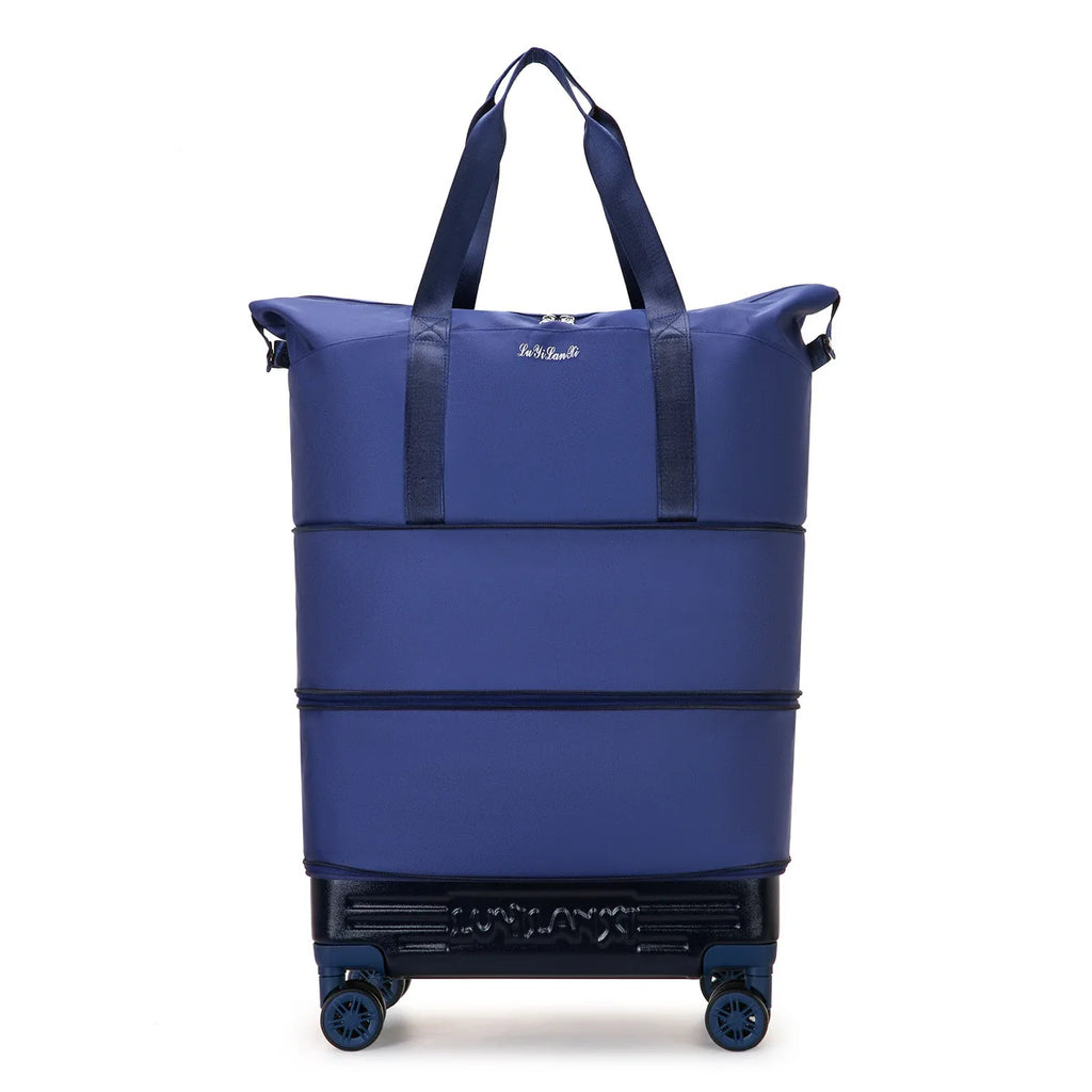 New Travel Bag with Trolley and Wheels Durable, Simple, High-end, Trendy Travel Bag Foldable Expansion Rolling Luggage