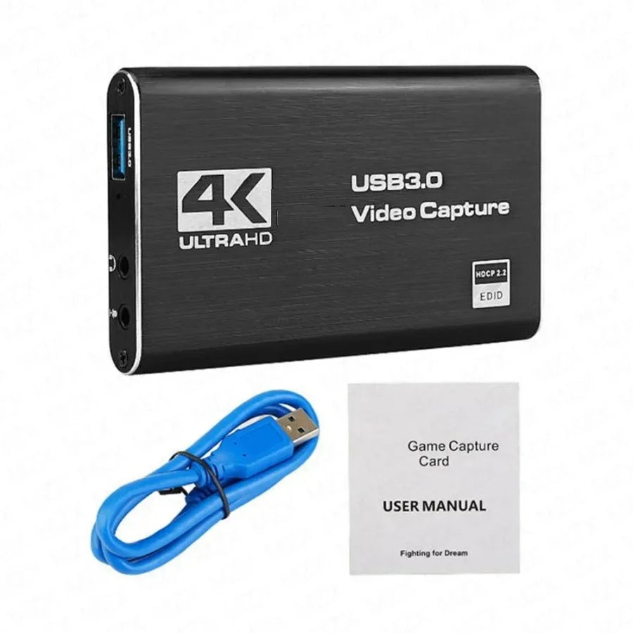 4K USB 3.0 Audio Video Capture Card HDMI-compatible 1080P HD Video Recorder Grabber For PC PS4 OBS Game Recording Live Streaming
