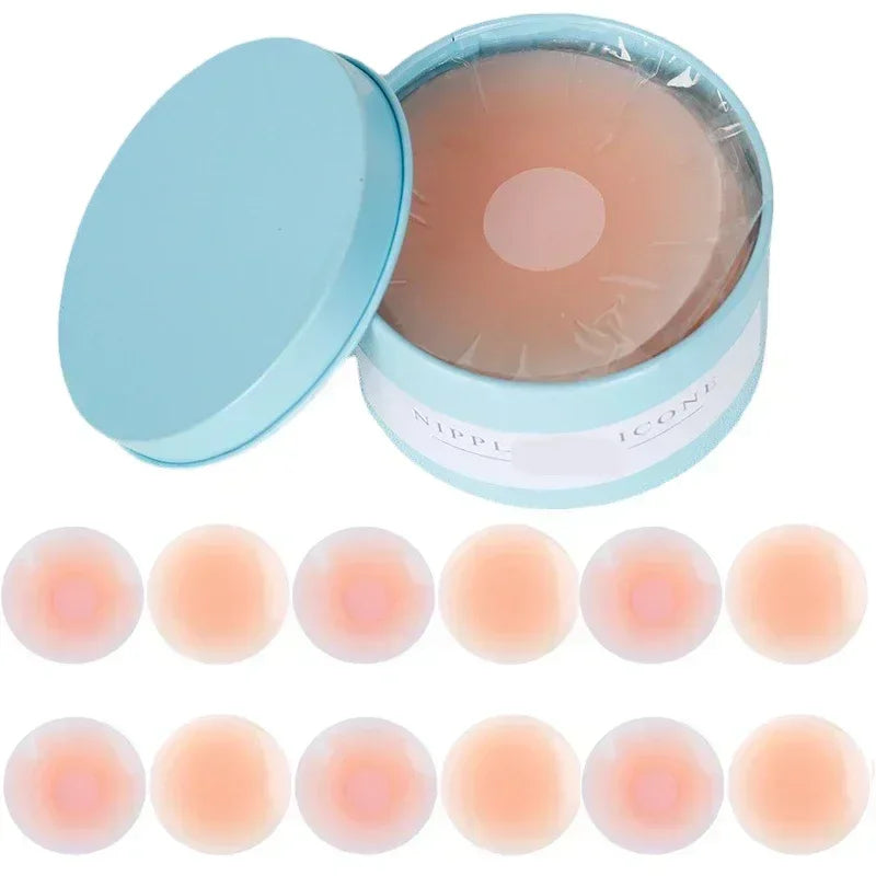 2/12pcs Women's Invisible Breast Lift Up Tape Overlays on Bra Nipple Stickers Chest Stickers Adhesive Nipple Covers Accessories