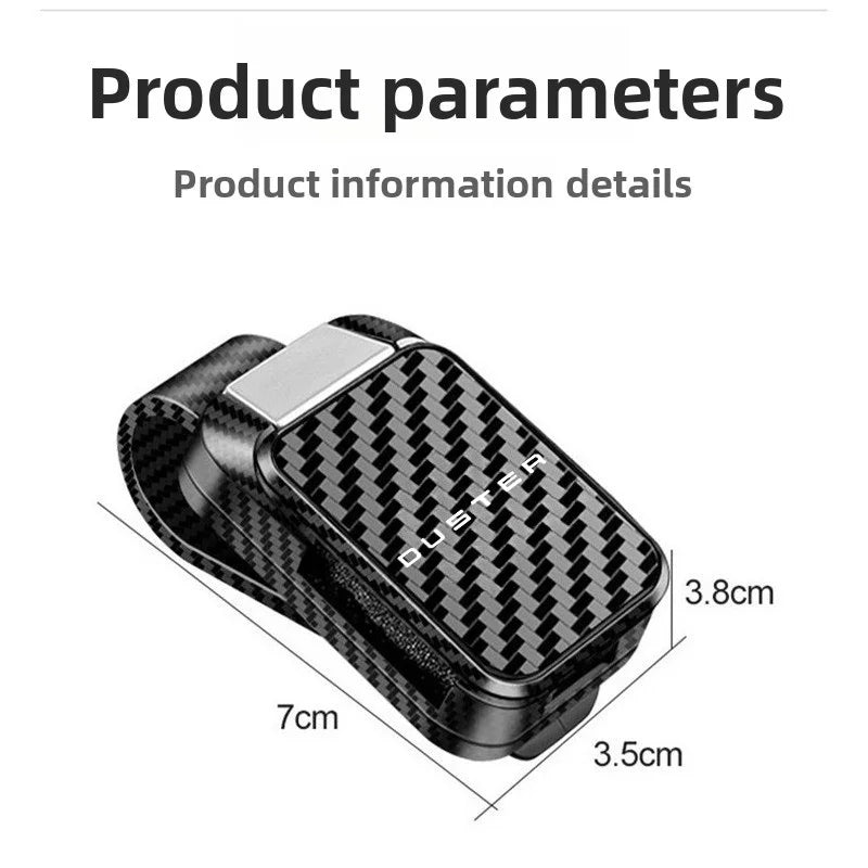 Car Sun Visor Carbon Glasses Sunglasses Clip Holder case Storage for Dacia Duster 2024 2025 2026 Auto assecories Interior