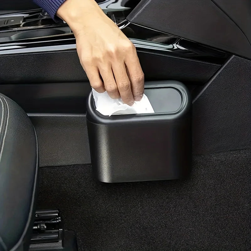 Hanging Trash Can, Hand & Letter Graphic Plastic Car Hanging Trash Bin, Multifunctional Hanging Storage Box, Small Garbage Can