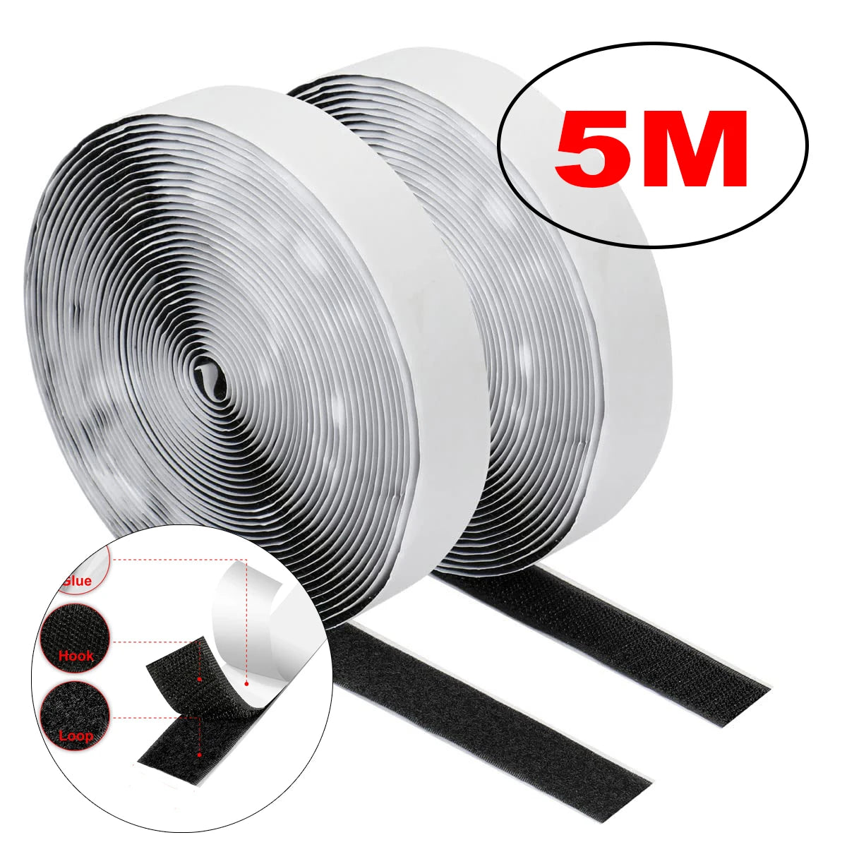 1-25M Velcros Self Adhesive Hook and Loop Fastener Tape House Diy Magic Tap Auto Double Sided Roll Strong Glue Home Strap Strips