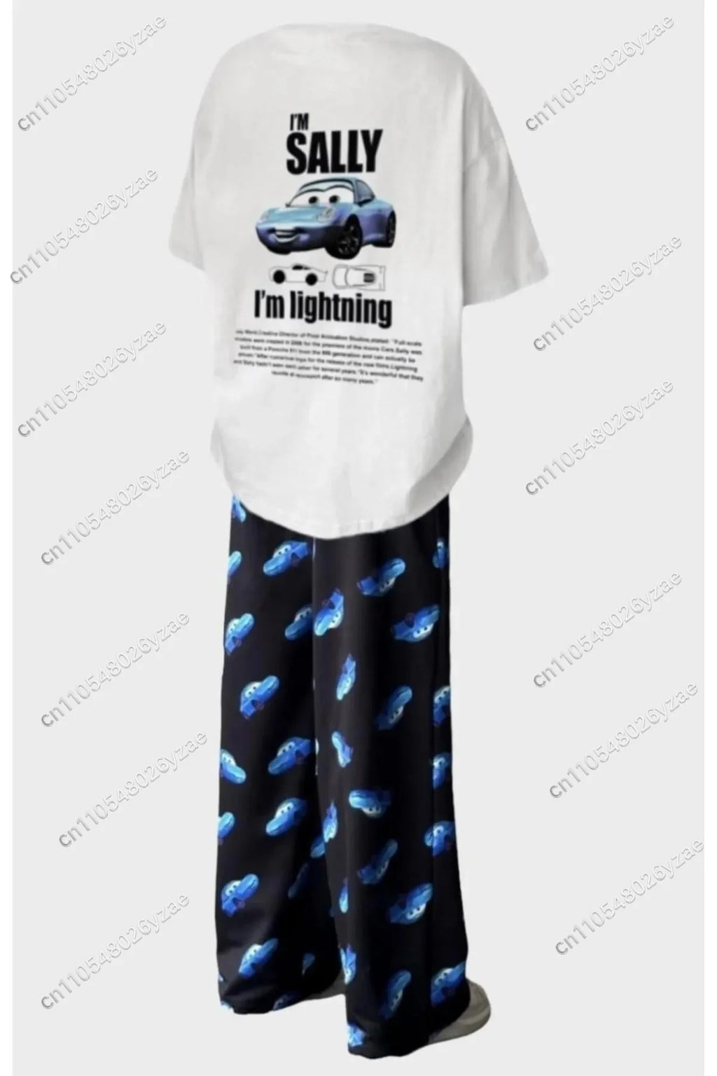 2026 New Summer Couples Matching McQueen&Sally  Pajama Set T Shirt Pants Family Sleepwear Adults Kids Outfit Kit Tops