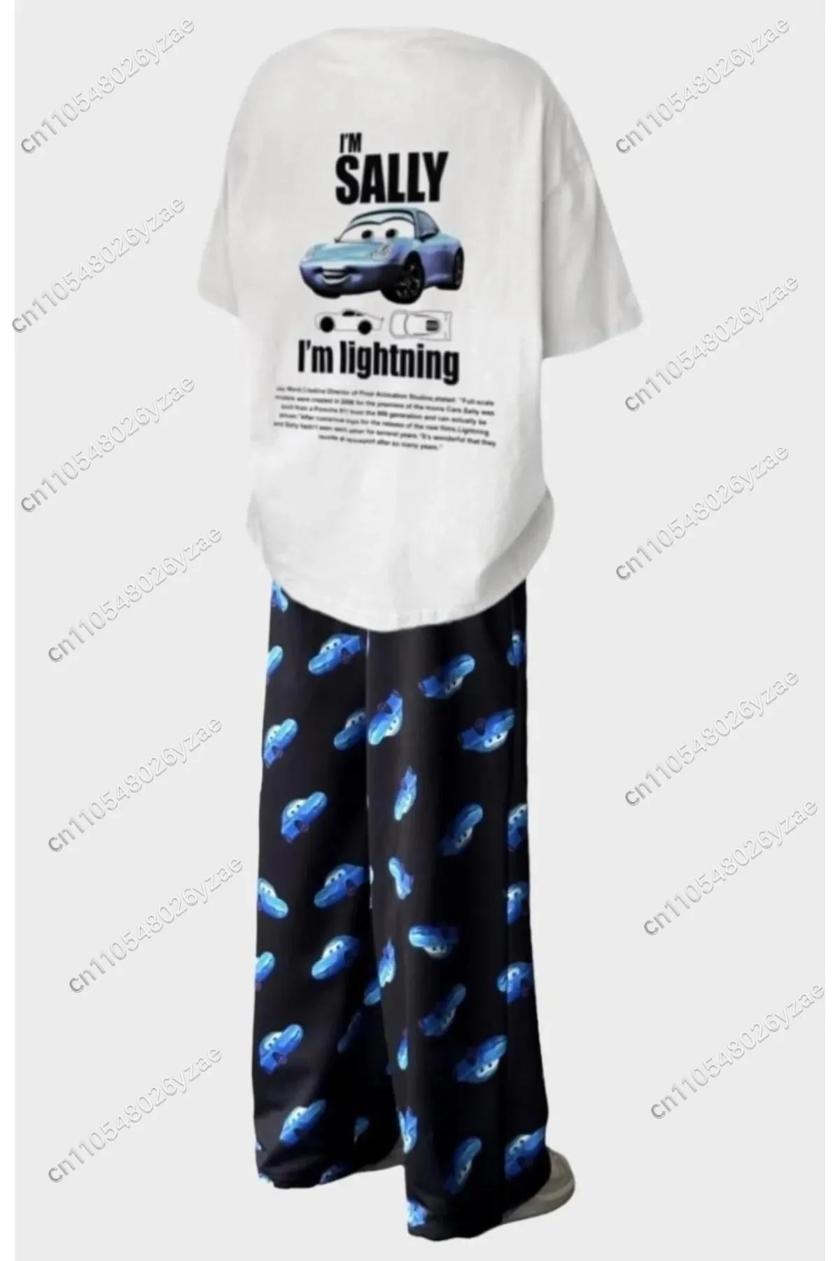 2026 New Summer Couples Matching McQueen&Sally  Pajama Set T Shirt Pants Family Sleepwear Adults Kids Outfit Kit Tops