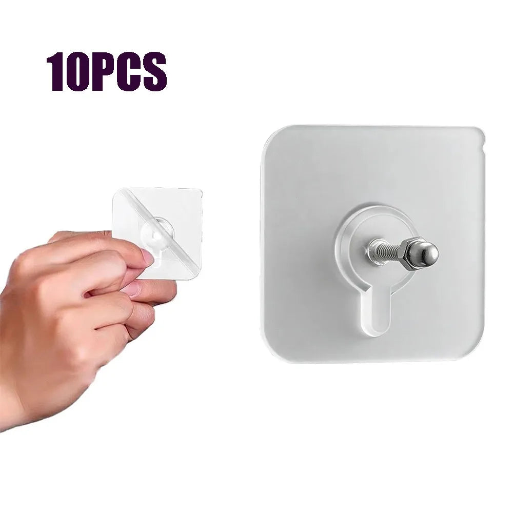 No Need to Punch Holes No-Drill Screw Stickers Transparent Wall Mounted Nail Free Stickers Acrylic No-trace Adhesive