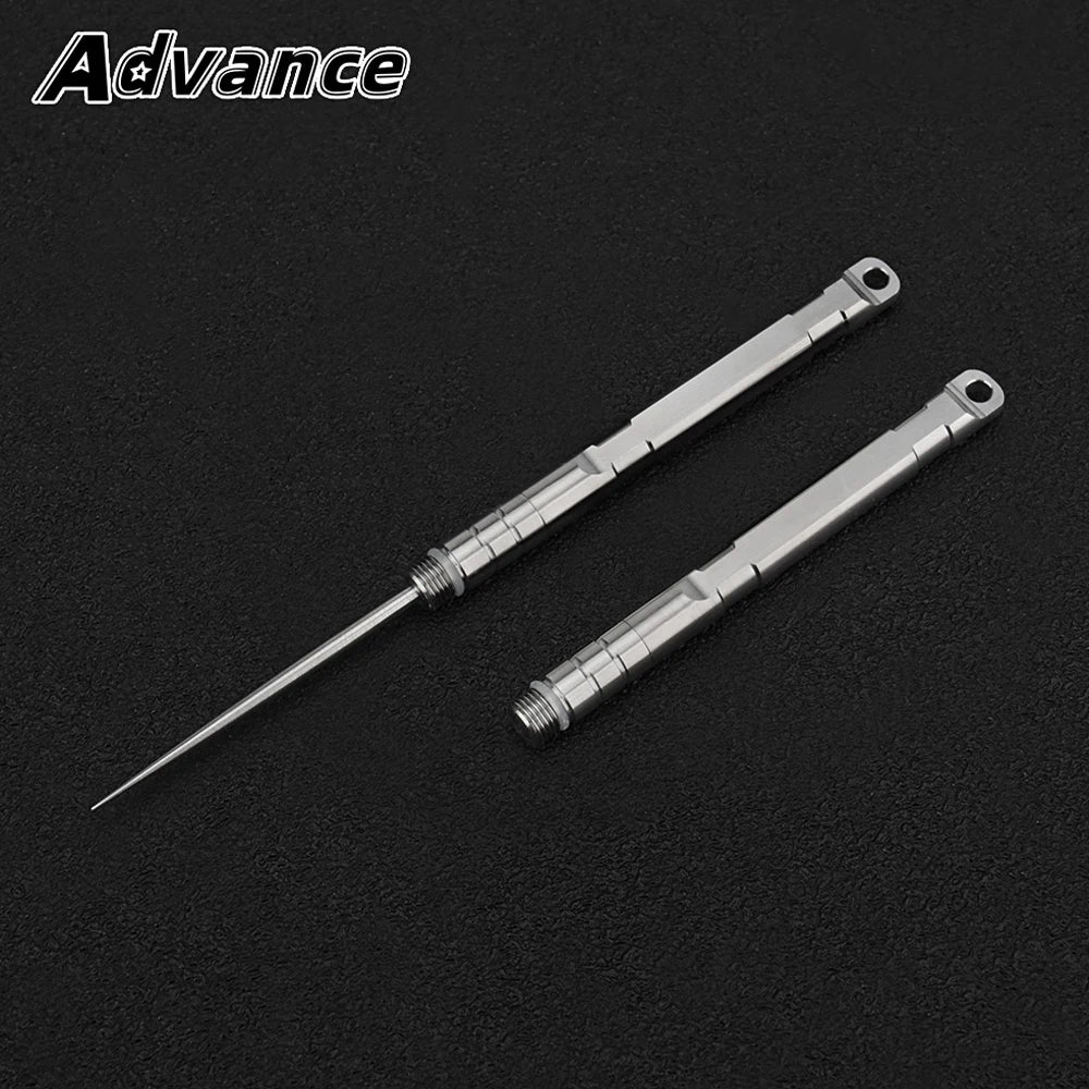 1pc Titanium Alloy Toothpick Key Chain Accessories Fruit Stick Toothpick Holder Portable Outdoor EDC Tool
