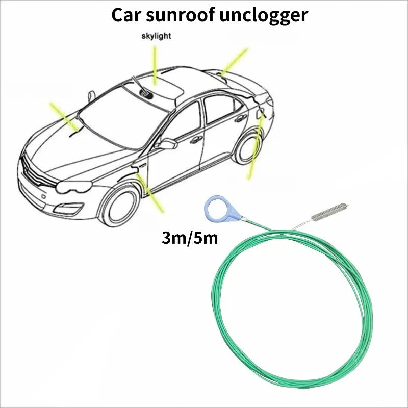 3m/5m Hole Clog Brush Long Hoses Cleaning Tool Drain Pipe Cleaner Car Drain Dredge Cleaning Brush Auto Sunroof Drain