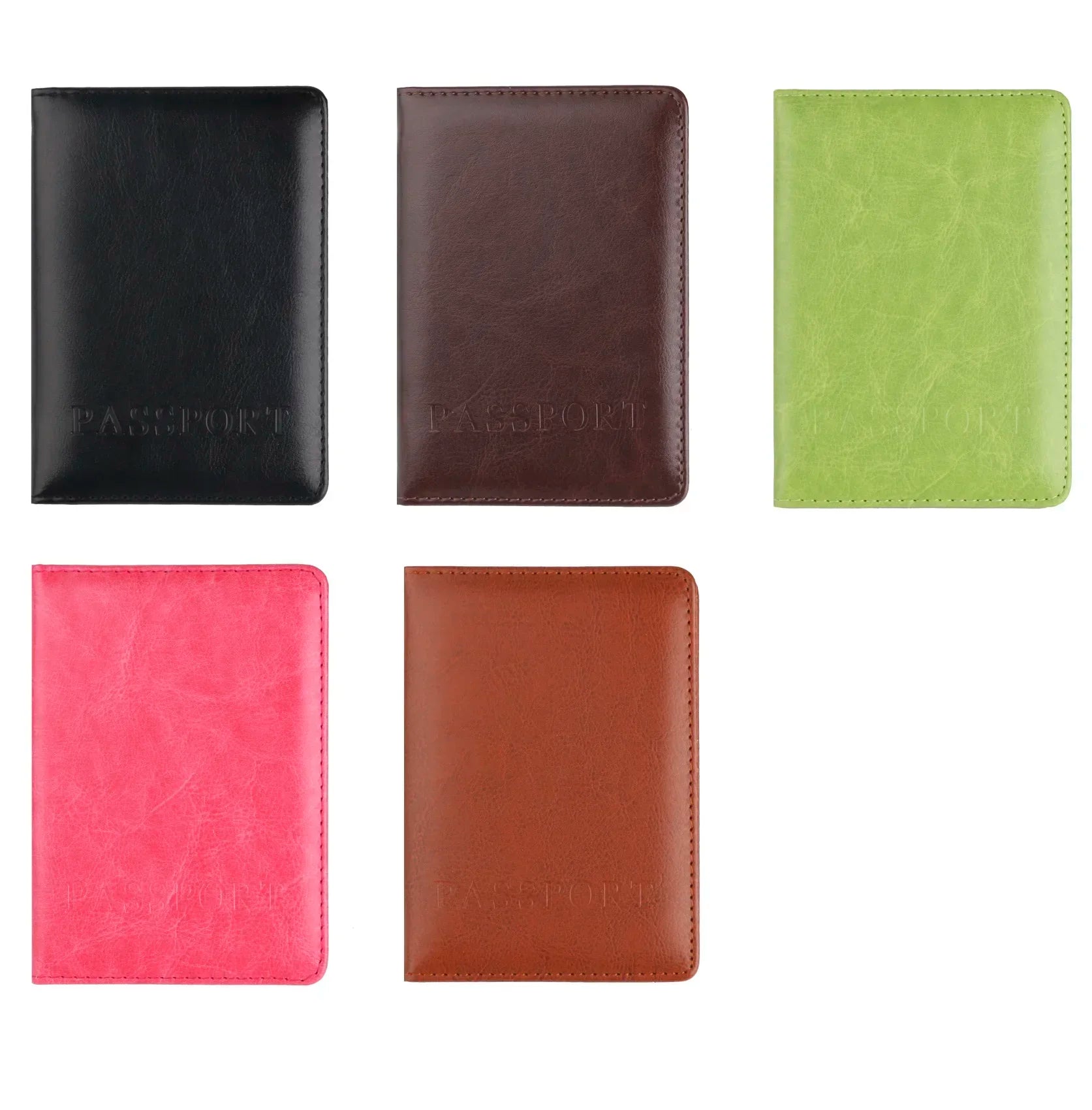 Unisex Simple PU Leather Travel Passport Holder Cover Case for Men Women Document Ticket Protective Multi-card Slot Storage Bag