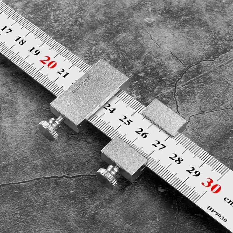 Y51B Accurate Measuring Marking Gauge Carpenter Scribing Ruler 15/20/30/40cm Aluminum Carpentry Square Woodworking Tool