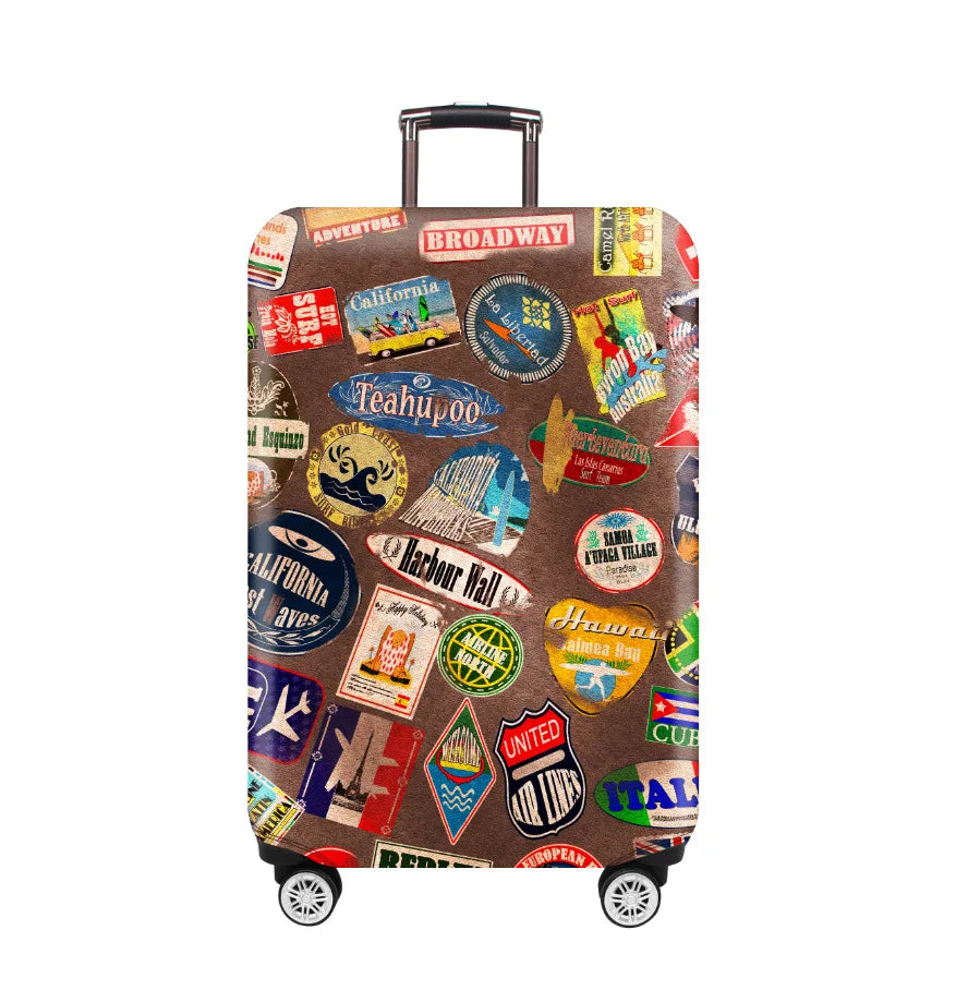 Thick Elastic Cartoon Luggage Protective Cover Zipper Suit For 18-32 inch Bag Suitcase Covers Trolley Cover Travel Accessories