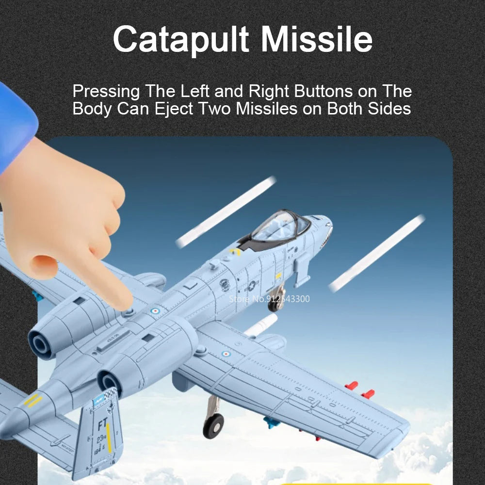 1:32 A-10 Thunderbolt II‌ F-14 Fighter Model Toy Foldable Wheels Metal Body Airplane Sound Light Models Gifts for Children