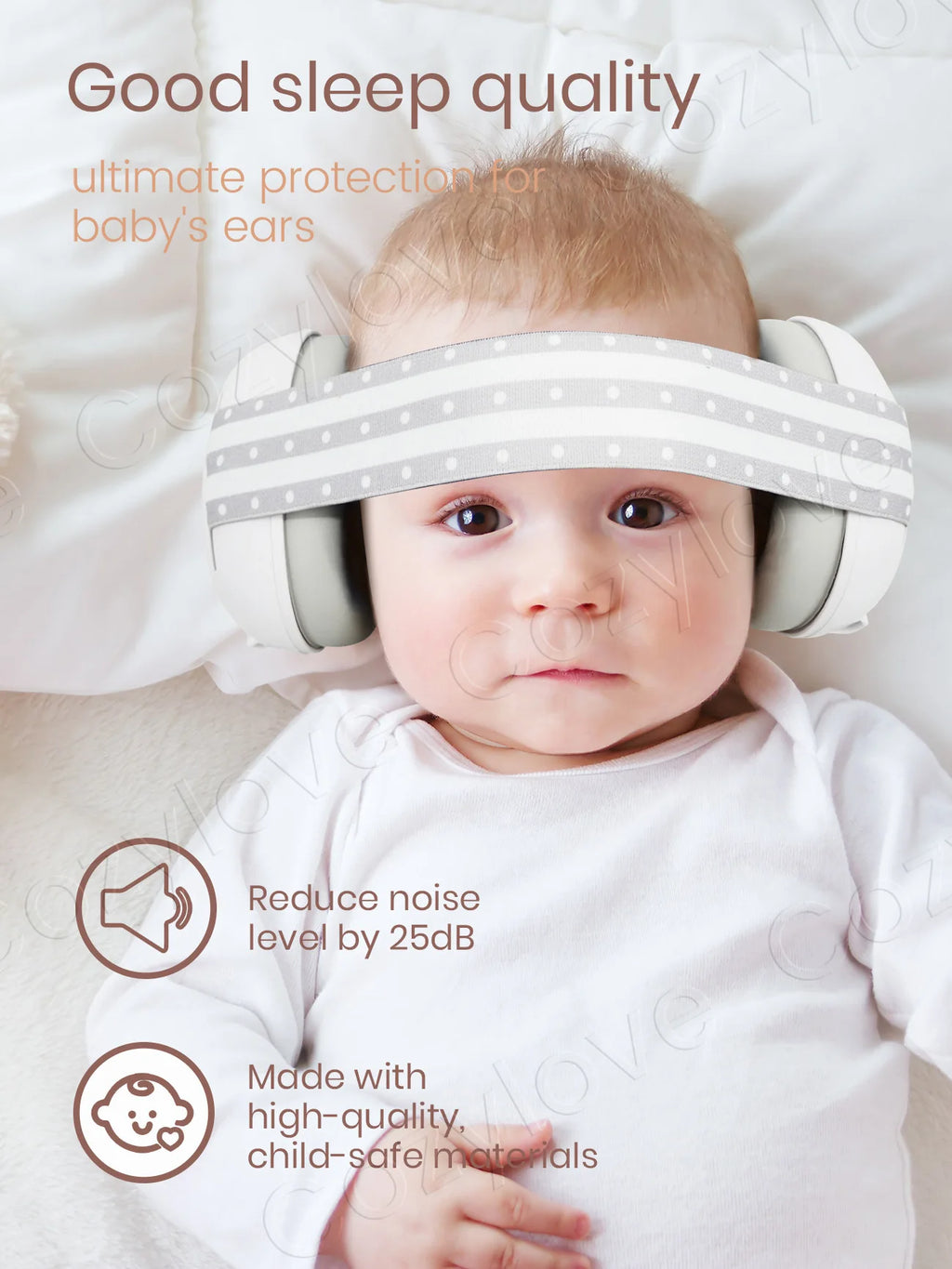 Baby Earmuffs Noise Protection  for 0-36 Months, Adjustable Headphones for Sleep & Travel