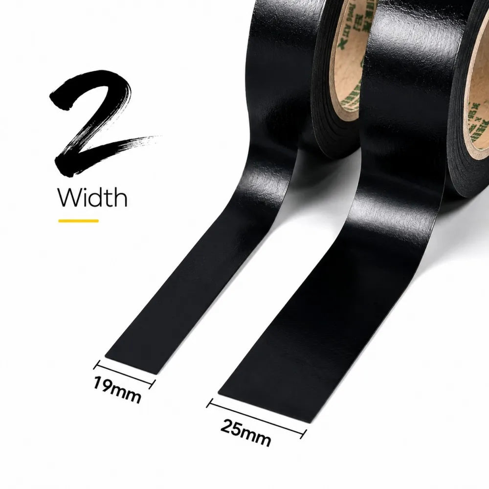 Black Rubber Electrical Tape, High Temperature Resistant Soft Durable Insulating Adhesive Tape for Circuit Wrapping 19/25MMx30M