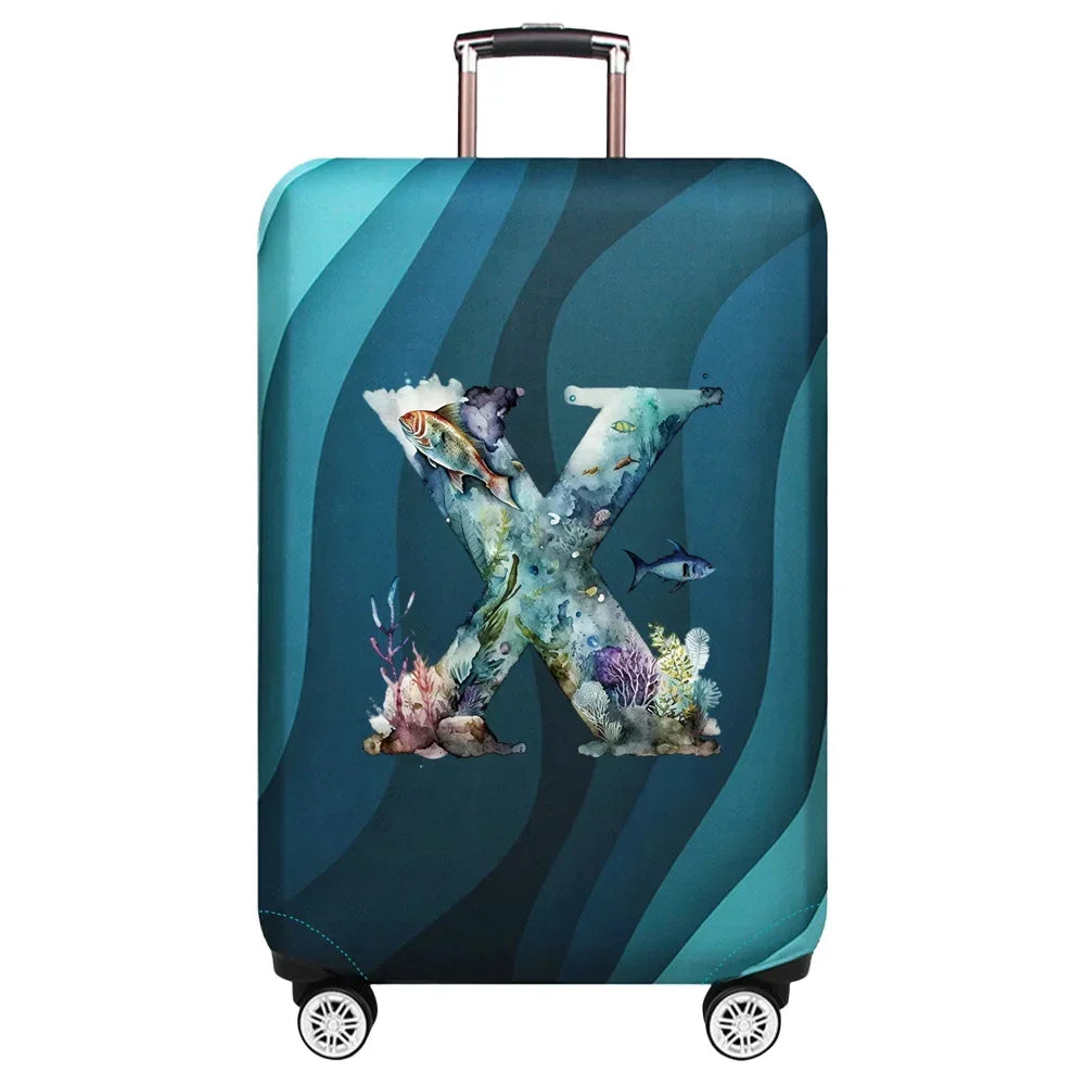 Elastic Fish Letter Series Luggage Protective Cover Suitable for 18-32 Inch Bag Suitcase Covers Trolley Cover Travel Accessories