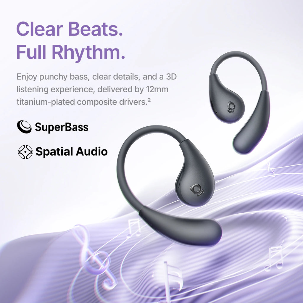 Baseus BF1 Lite Open-Ear Sport Wireless Earphones Bluetooth 5.4 EarHooks Big Bass Sport Earbuds 60Hrs Playtime