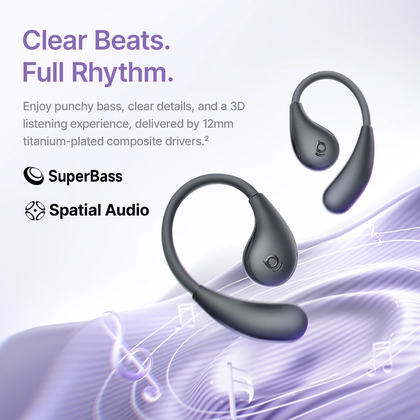Baseus BF1 Lite Open-Ear Sport Wireless Earphones Bluetooth 5.4 EarHooks Big Bass Sport Earbuds 60Hrs Playtime