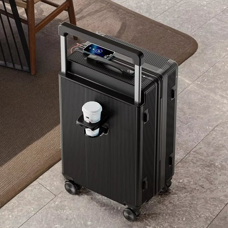 2025 New Wide-Rod Shockproof Braking Large Capacity Travel Suitcase 20" Checked Luggage Locking Bag