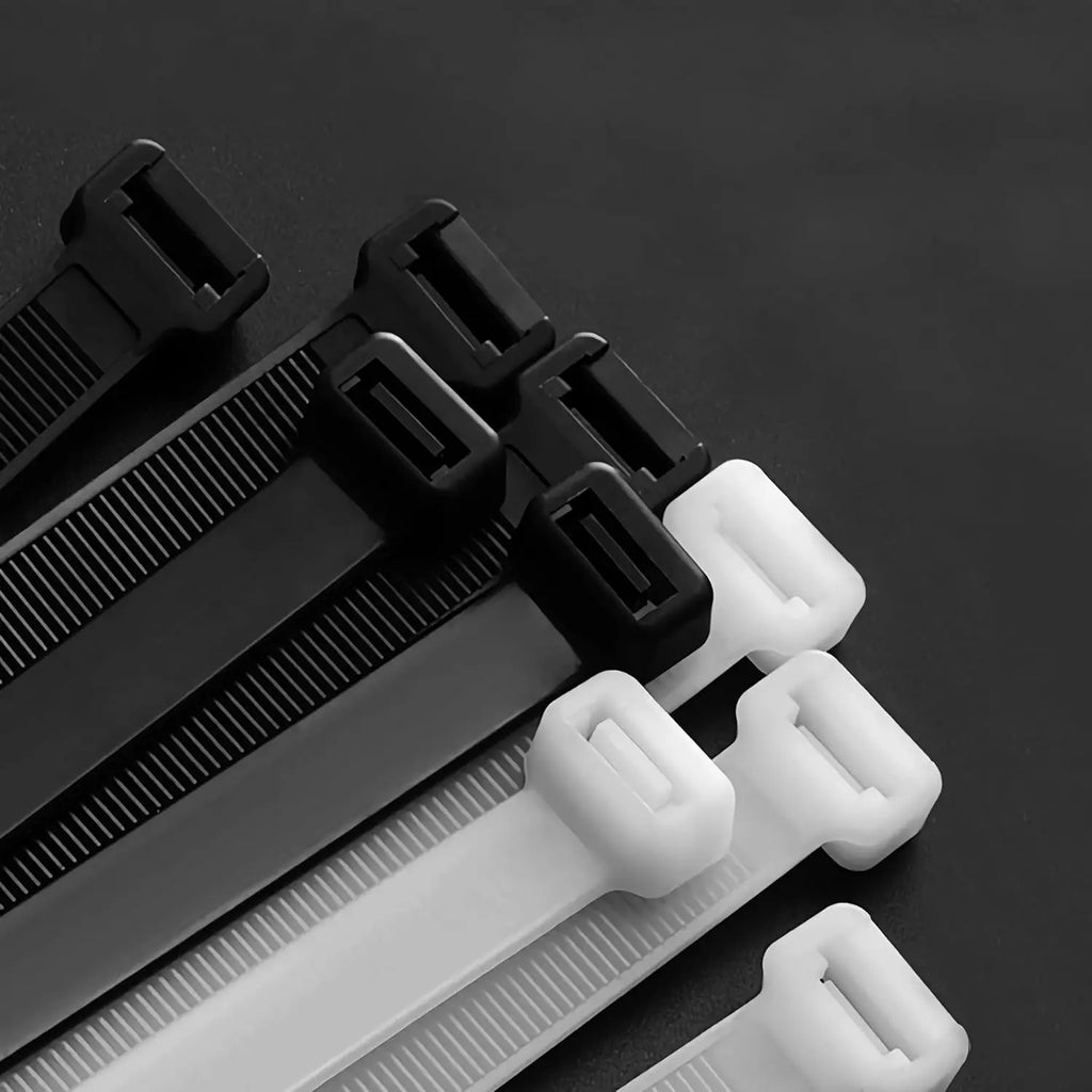 100pcs Self-Locked Nylon Cable Tie+ Nylon Square Plastic 3M Self Adhesive Wire Zip Fixed Seat Holder Cable Tie Mount Base