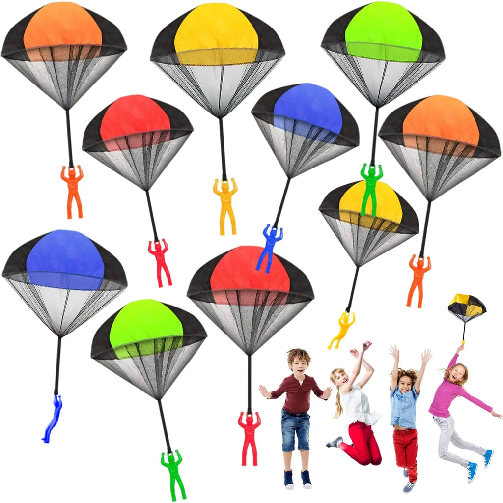 Parachute Toy 6/12PCS Tangle Free Outdoor Flying Parachute Hand Throw Flying Toys for Spring Children's Day Kids Party Favors