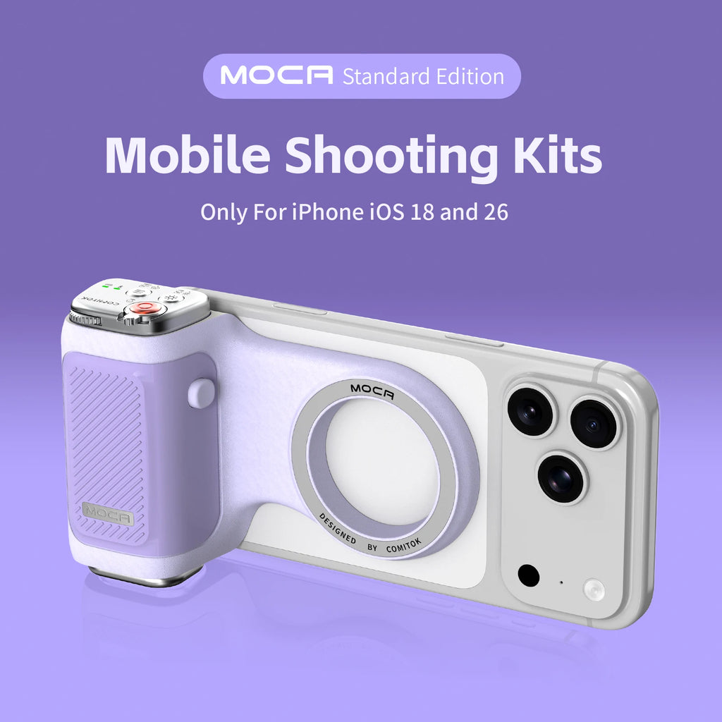 COMITOK iPhone Pro Shooting Too, 1-Click Camera/Lens Flip, DSLR Shutter, Focus Lock, Ergonomic Rechargeable Remote