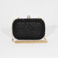 Fashion women's shiny rhinestone decorative small hand bag rounded corner box dinner bag temperament elegant hand bag