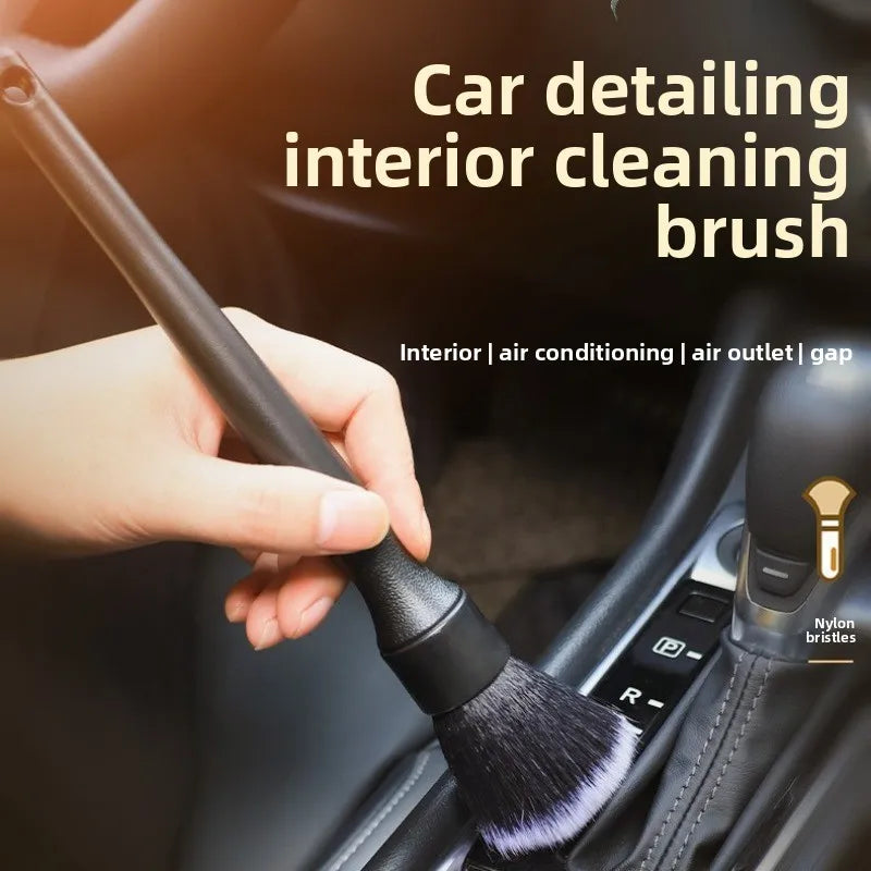 Car Interior Cleaning Brush Set Soft Bristle Non-Scratch Air Vents Dashboard Crevices Dust Remover Angle Adjustable Detailing