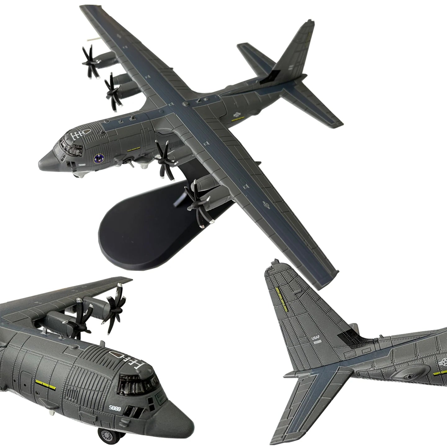 1/200 Scale AC130 Air Gunship Heavy Ground Attack Aircraft Diecast Metal Airplane Plane Model Collection Gift