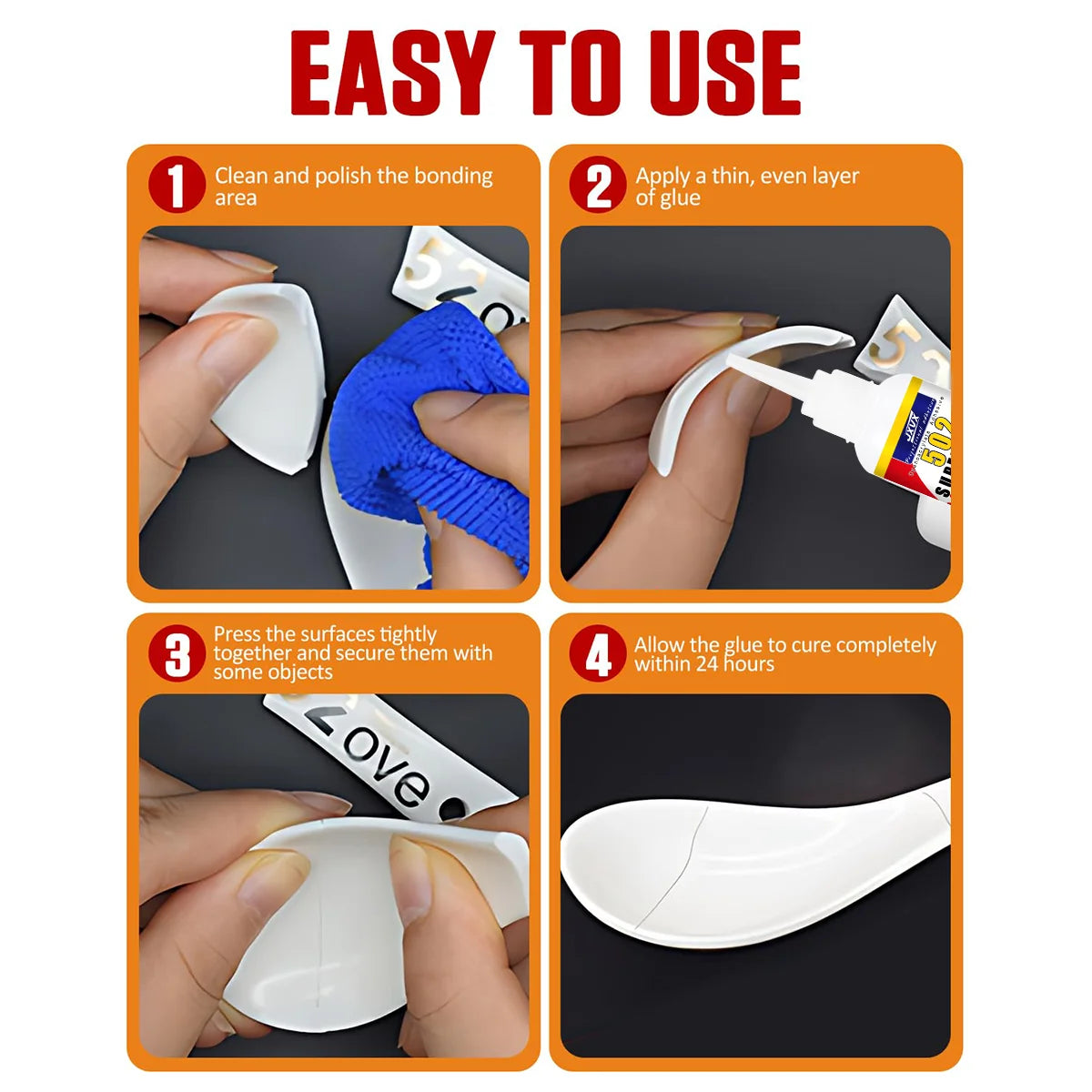 JXVX High Strength Instant 502 Super Glue Quick-Drying CA Adhesive Strong Bond For Leather Ceramic Office Supplies Glue Tool
