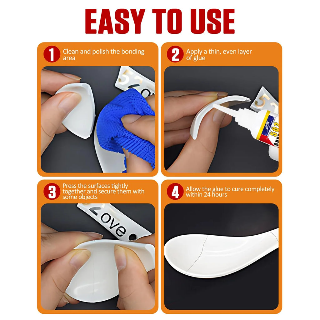 JXVX High Strength Instant 502 Super Glue Quick-Drying CA Adhesive Strong Bond For Leather Ceramic Office Supplies Glue Tool