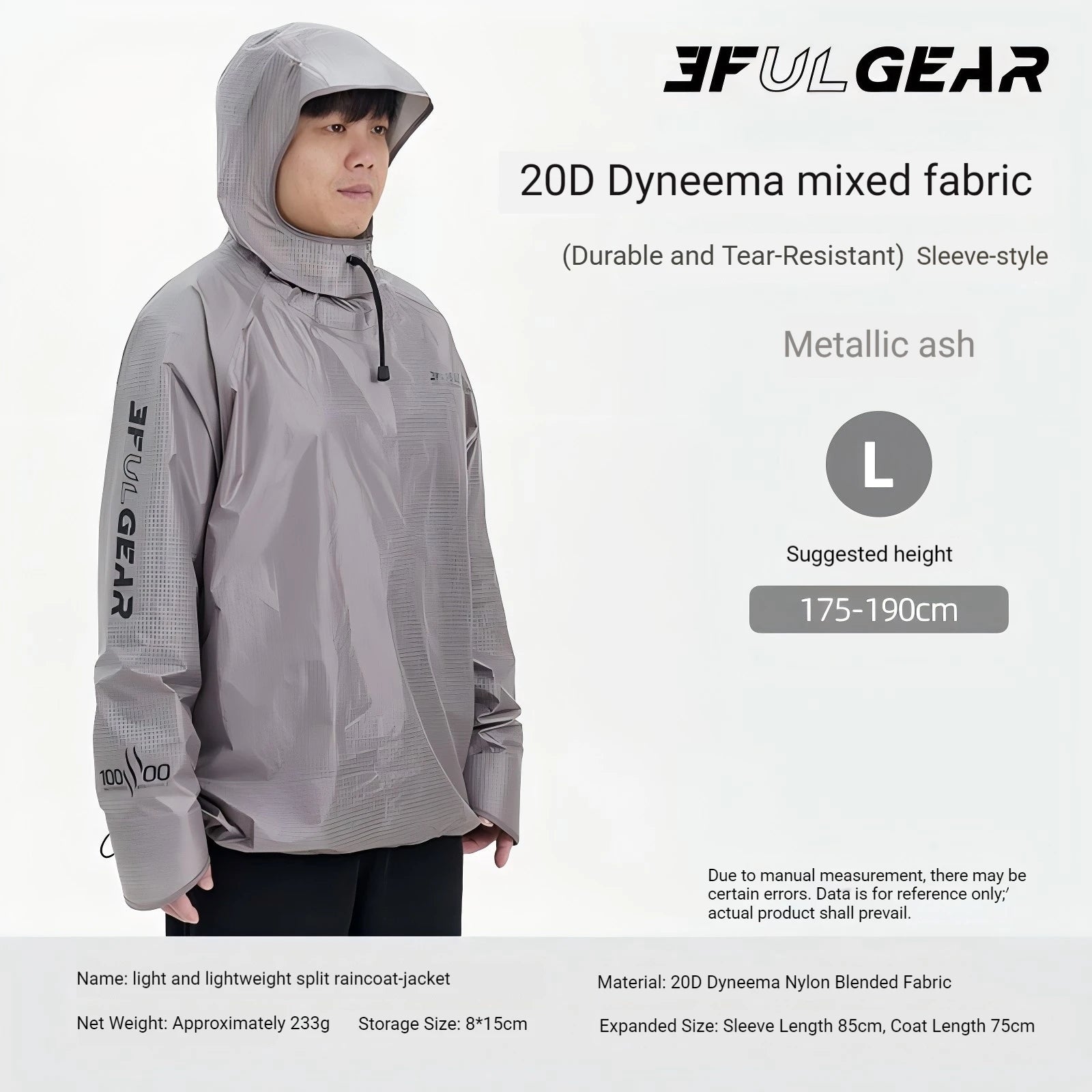 3F UL GEAR M/L Outdoor Rain Gear Split-type Raincoat And Rain Pants Nylon For Hiking Cycling Off-road Mountaineering Rainproof