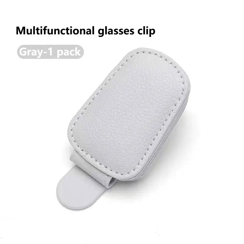 Universal Car Sunglasses Clip Suitable for Car Sunshades Magnetic Leather Sunglasses Clip Ticket Clip Sun Visor Car Accessories