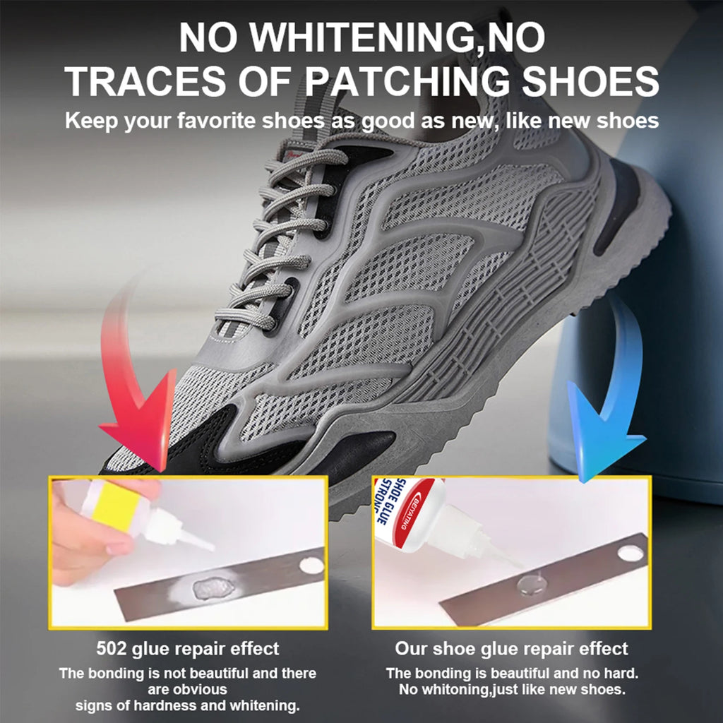 35-50g Super Strong Shoe Glue with Nozzle, Waterproof Fast Repair Adhesive for Sneakers Heels Leather, Professional Sole Repair