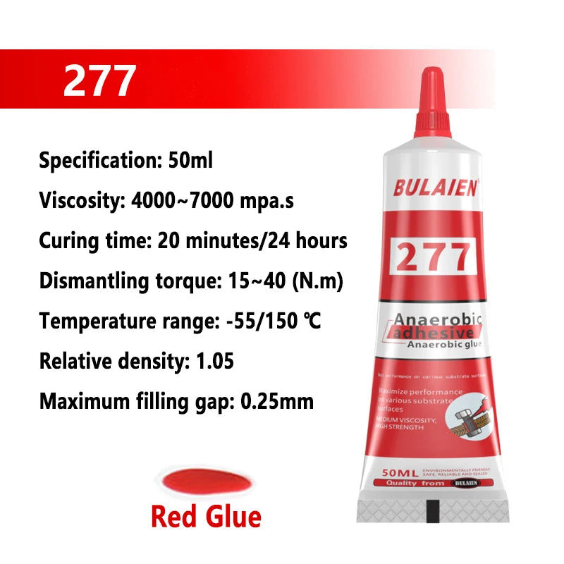 50ml Threadlocker Screw Glue Quickly Cured Thread Locking Agent Anaerobic Adhesive Corrosion-Resistant Anti-Loosening Glue