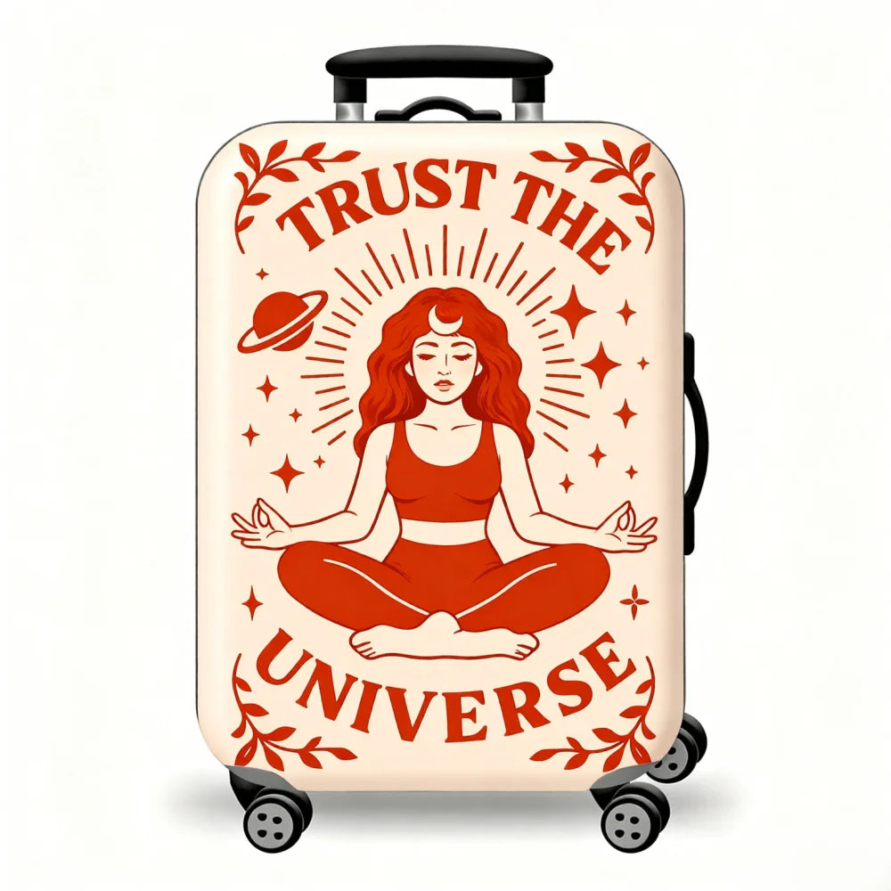 Washable cartoon dog abstract line printed suitcase cover, elastic all-inclusive protective cover, standard tie rod suitcase.