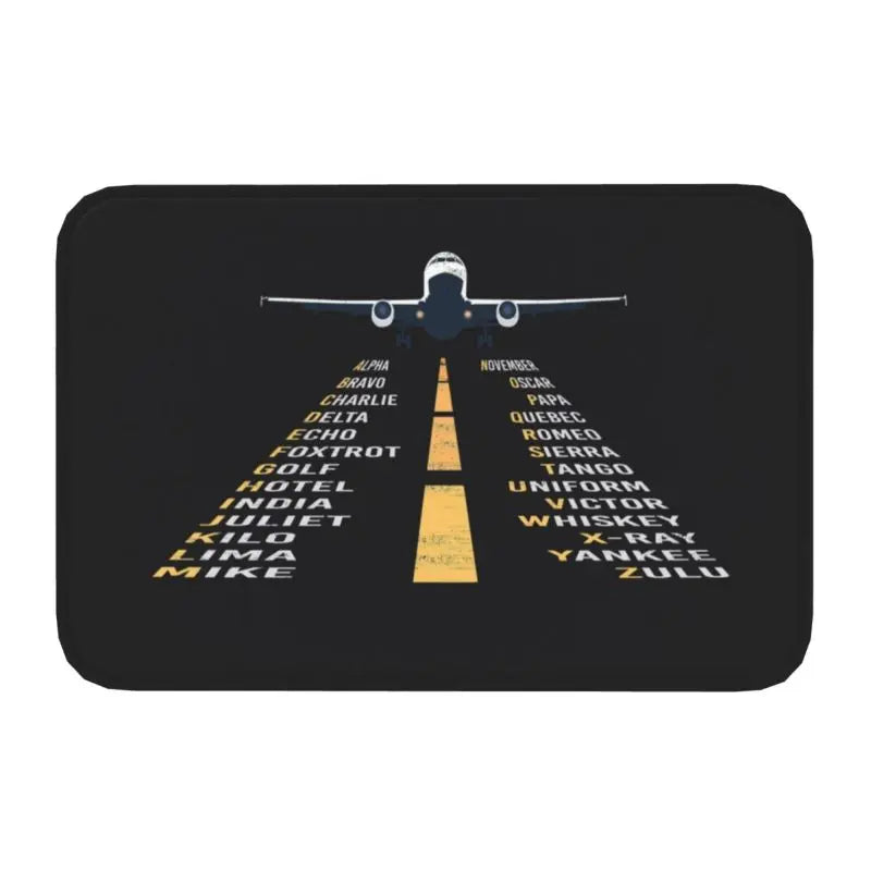 Pilot Captain Stripes Front Door Mat Anti-Slip Outdoor Quick Dry Aviation Airplane Doormat Floor Bath Entrance Rug Carpet